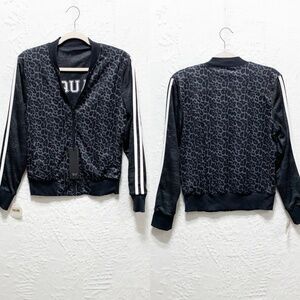 Wear It To Heart Reversible Bomber Jacket Sculpthouse Black Cheetah/Burn Out